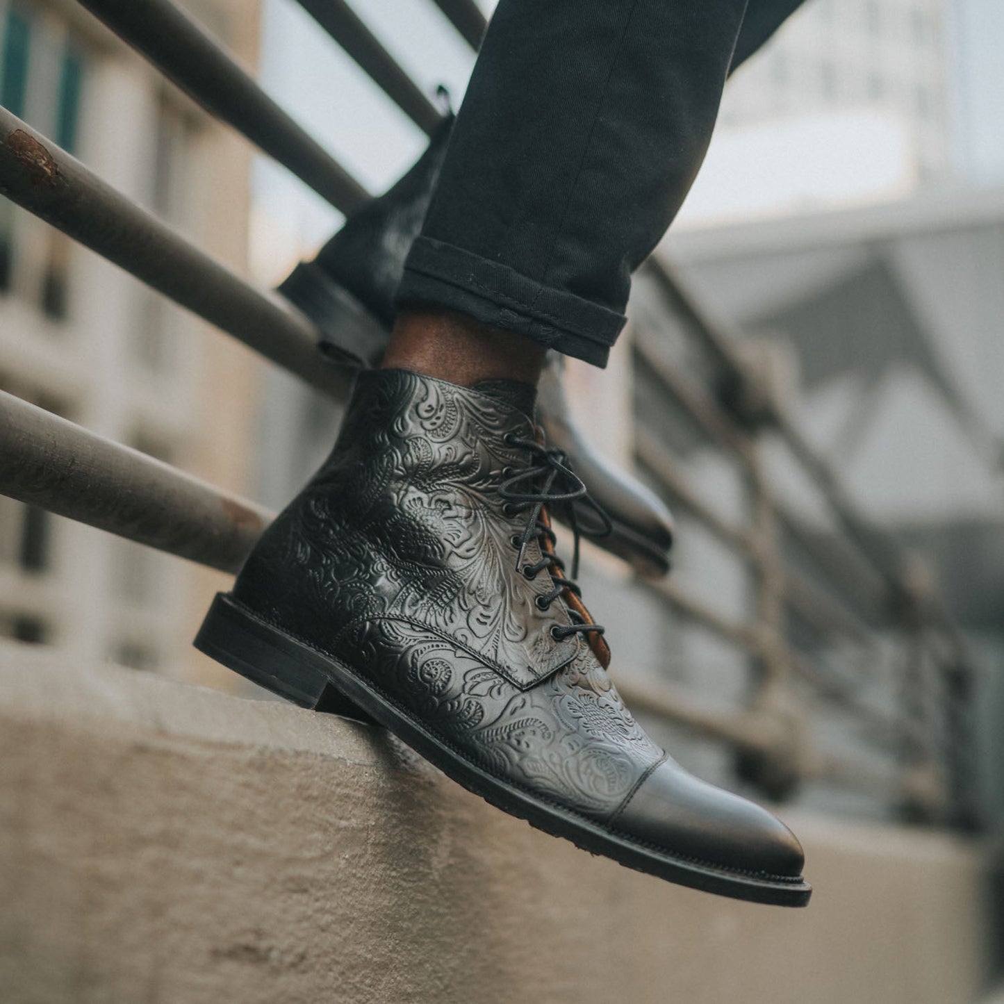 The Paris Boot in Black Floral (Last Chance, Final Sale)