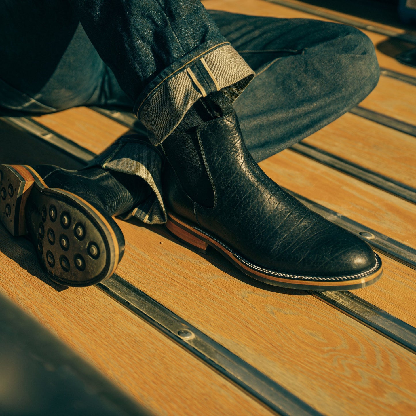 Stitchdown Legion Boot in Black Bison